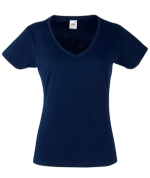 Fruit of the Loom Lady-Fit V-Neck dunkelblau