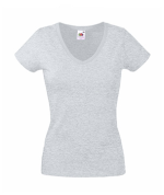 Fruit of the Loom Lady-Fit V-Neck graumeliert