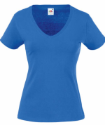 Fruit of the Loom Lady-Fit V-Neck royalblau